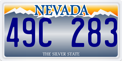 NV license plate 49C283