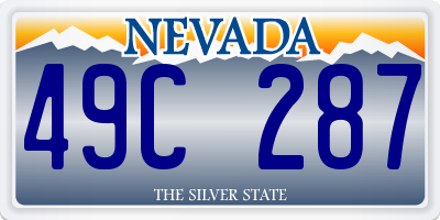 NV license plate 49C287