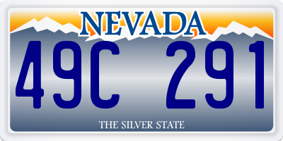 NV license plate 49C291