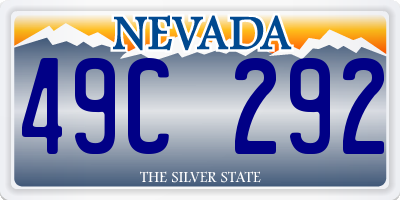 NV license plate 49C292