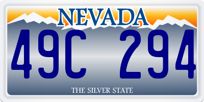 NV license plate 49C294