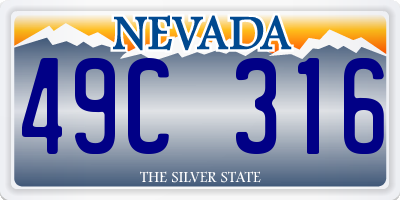 NV license plate 49C316