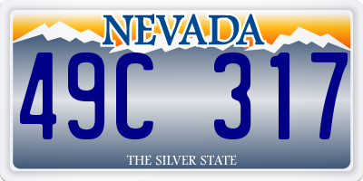 NV license plate 49C317