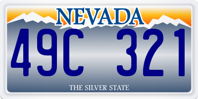 NV license plate 49C321