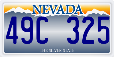 NV license plate 49C325