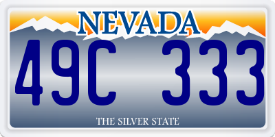 NV license plate 49C333