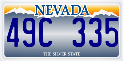 NV license plate 49C335