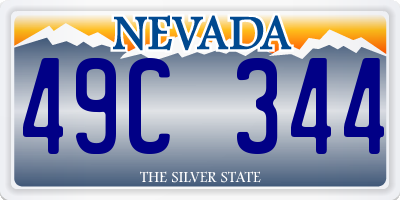 NV license plate 49C344