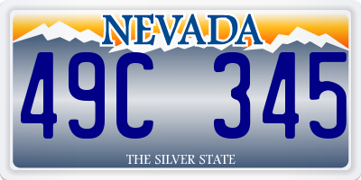 NV license plate 49C345