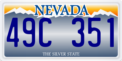 NV license plate 49C351