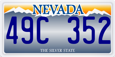 NV license plate 49C352