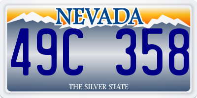 NV license plate 49C358
