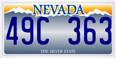 NV license plate 49C363