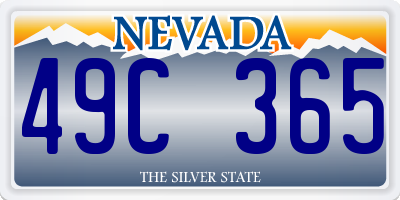 NV license plate 49C365