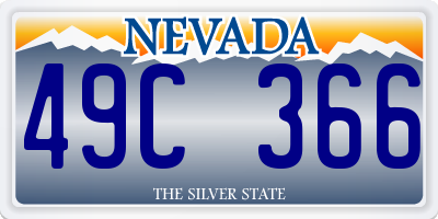 NV license plate 49C366