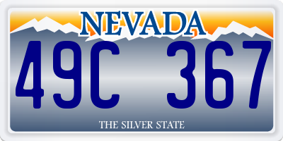 NV license plate 49C367