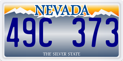 NV license plate 49C373
