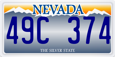 NV license plate 49C374