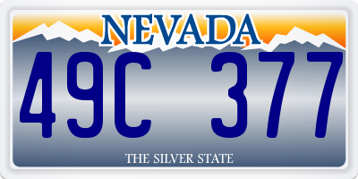 NV license plate 49C377