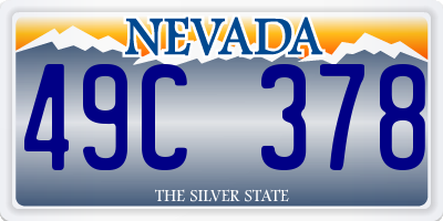 NV license plate 49C378
