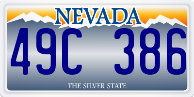 NV license plate 49C386
