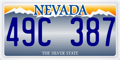 NV license plate 49C387