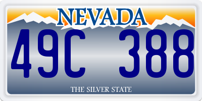 NV license plate 49C388