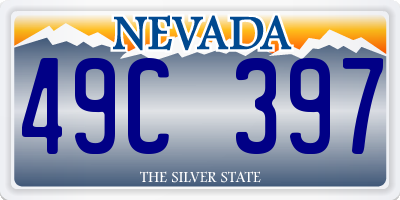 NV license plate 49C397