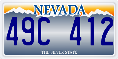 NV license plate 49C412