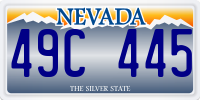 NV license plate 49C445