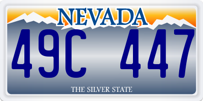 NV license plate 49C447