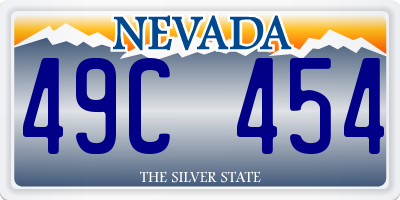 NV license plate 49C454