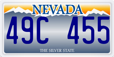 NV license plate 49C455