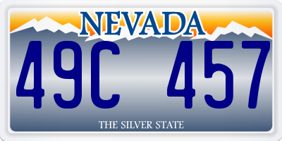 NV license plate 49C457