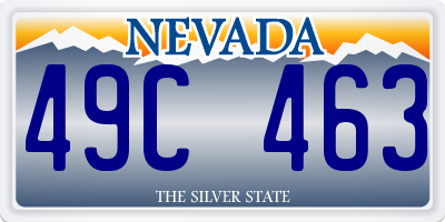 NV license plate 49C463