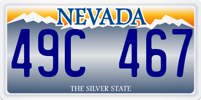 NV license plate 49C467