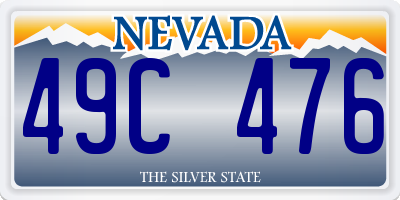 NV license plate 49C476