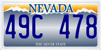 NV license plate 49C478