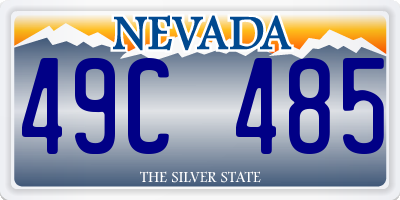 NV license plate 49C485