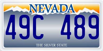 NV license plate 49C489