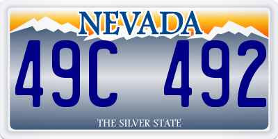 NV license plate 49C492