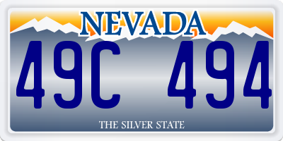 NV license plate 49C494