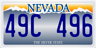 NV license plate 49C496