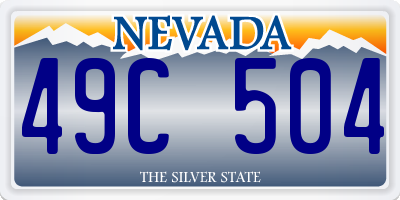 NV license plate 49C504