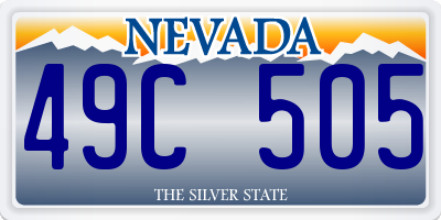 NV license plate 49C505