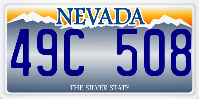 NV license plate 49C508