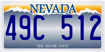 NV license plate 49C512