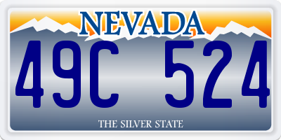 NV license plate 49C524