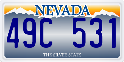 NV license plate 49C531