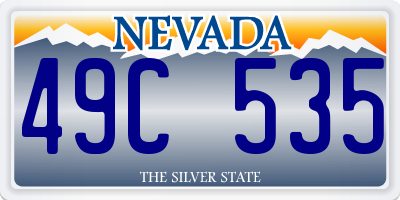 NV license plate 49C535